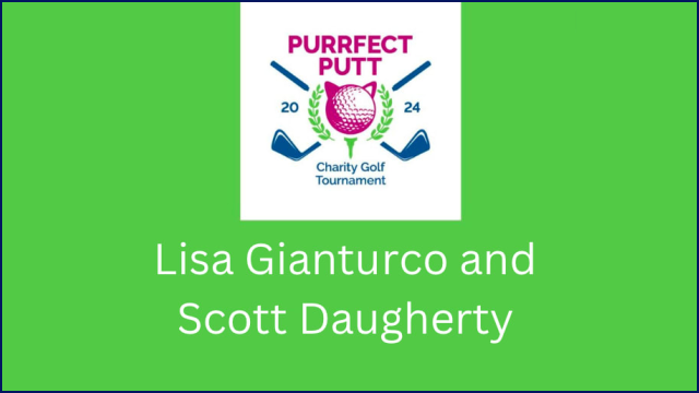 Lisa Gianturco and Scott Daugherty - Purrfect Putt Hole Sponsor